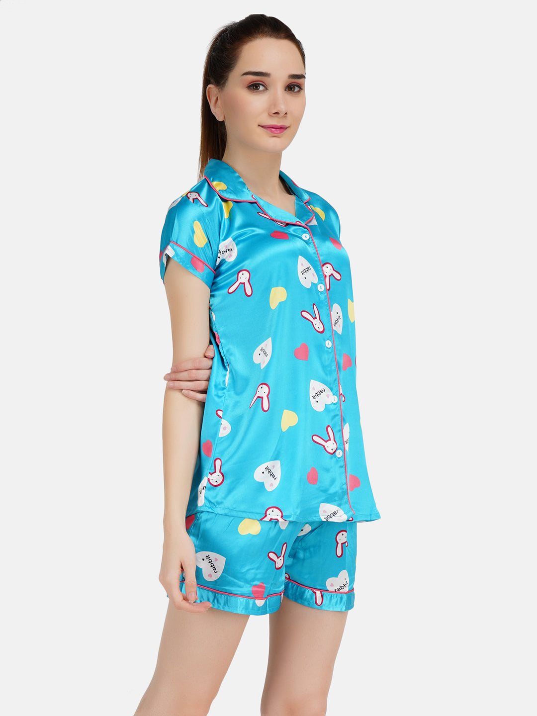 Cute Rabbit Heart Pattern Night suit