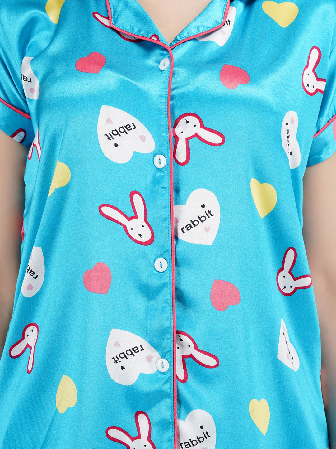 Cute Rabbit Heart Pattern Night suit