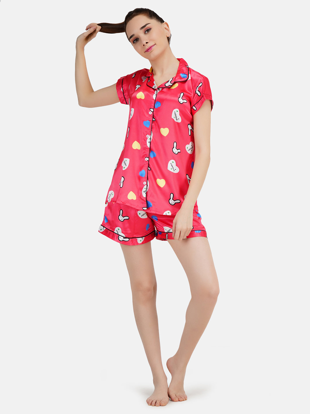 Cute Rabbit Heart Pattern Night suit