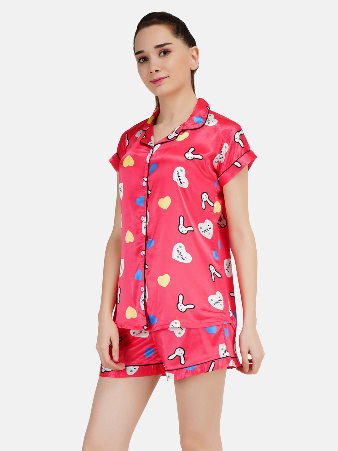 Cute Rabbit Heart Pattern Night suit
