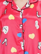 Cute Rabbit Heart Pattern Night suit