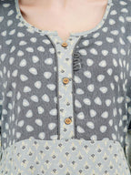 Polka Dotted Nighty with Bell Sleeves