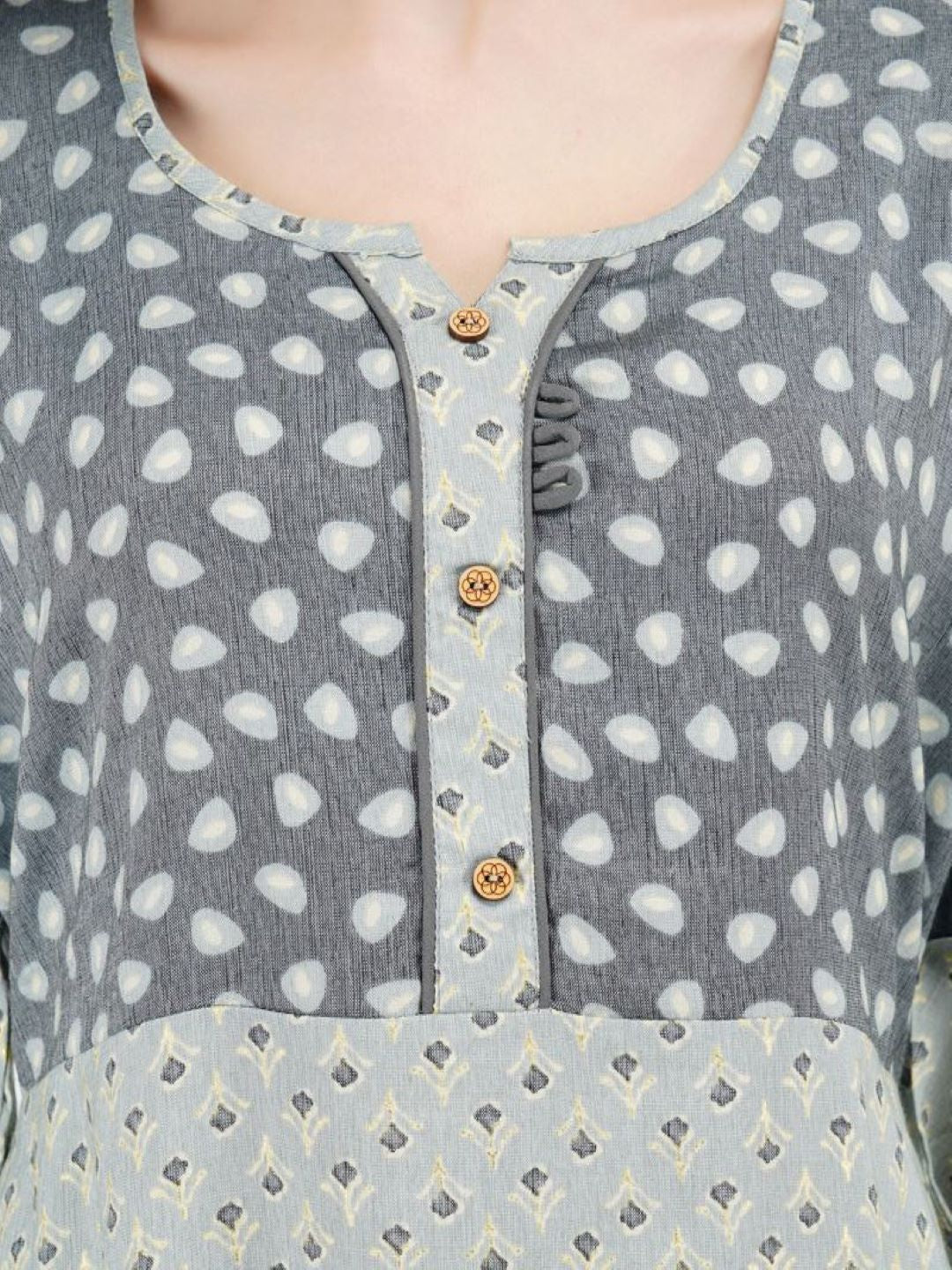 Polka Dotted Nighty with Bell Sleeves
