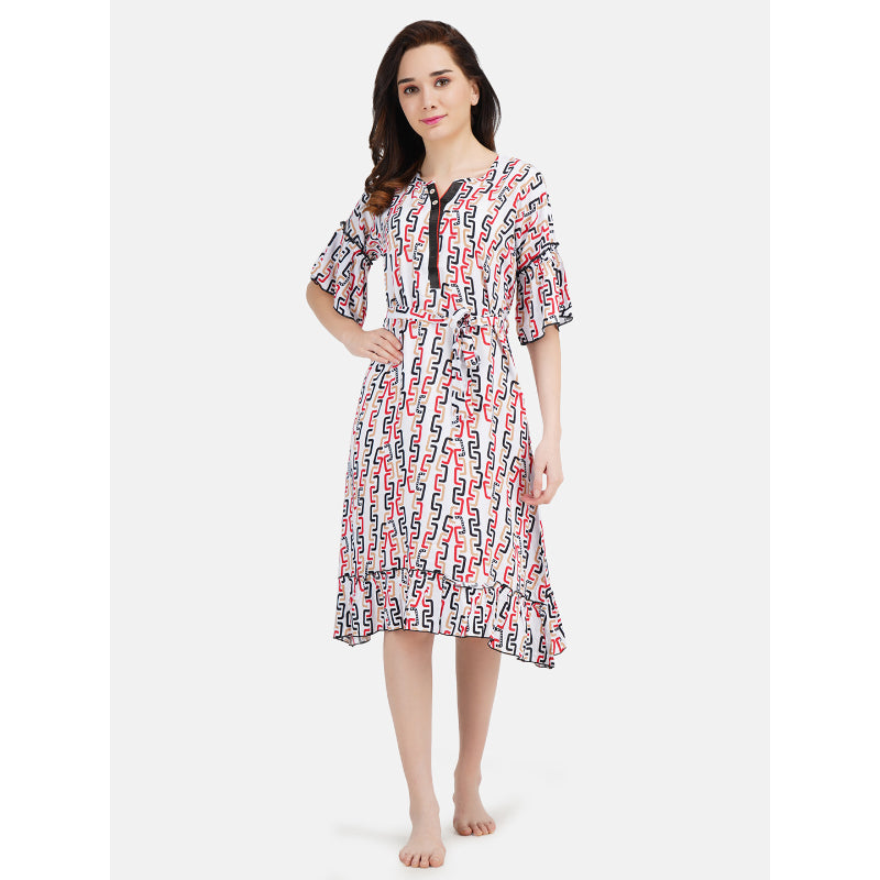 Short Nightgown with Chain Print Main image