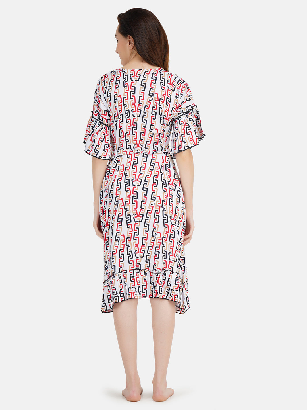 Short Nightgown with Chain Print