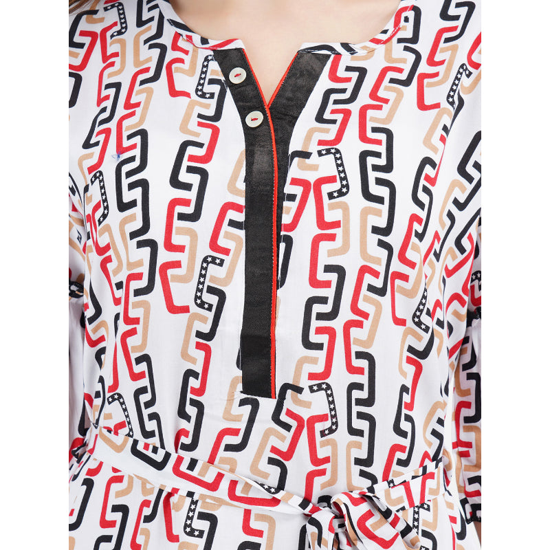 Short Nightgown with Chain Print