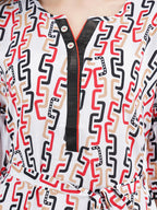 Short Nightgown with Chain Print
