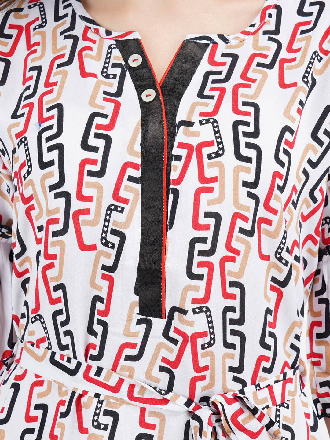 Short Nightgown with Chain Print
