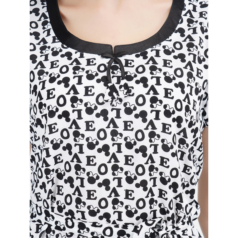 Short  Nighty with Heart Print