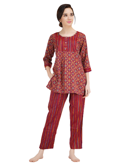 Kurti-Pant Long Nightsuit