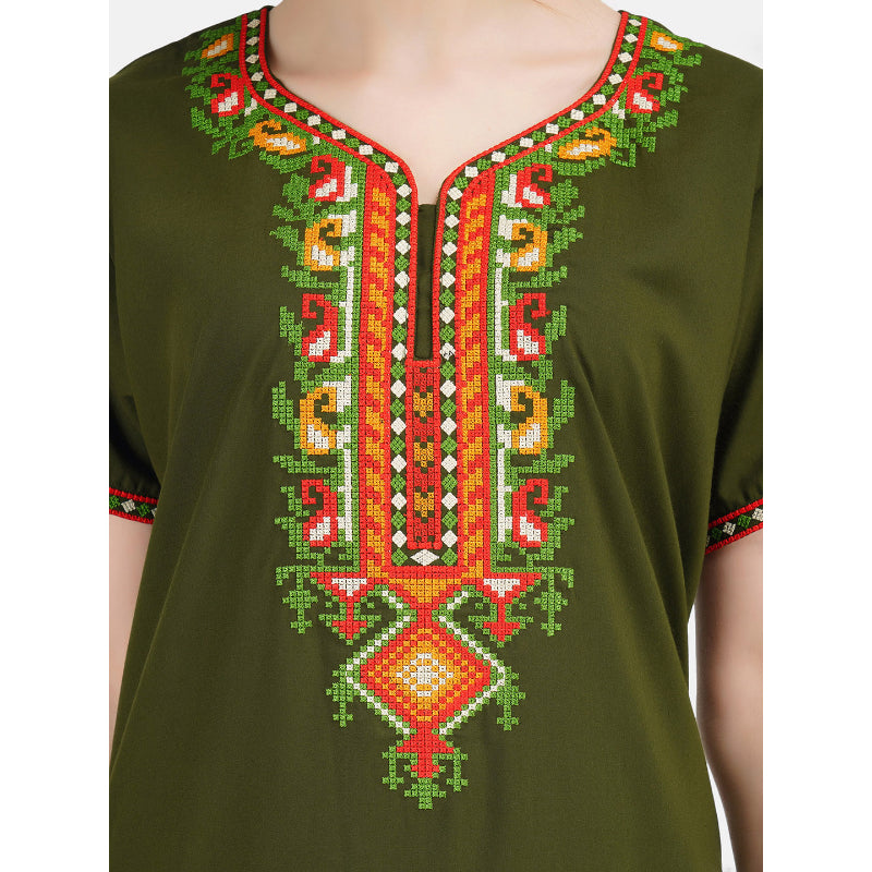 Multi Coloured Embroidered Nightgown