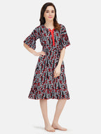 Short Nightgown with Beautiful Chain Print