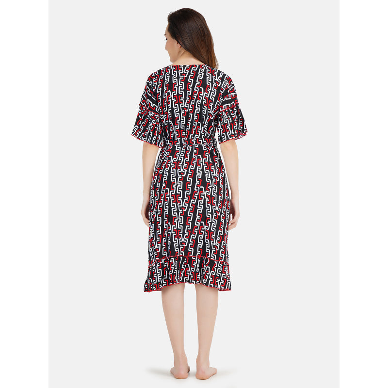 Short Nightgown with Chain Print
