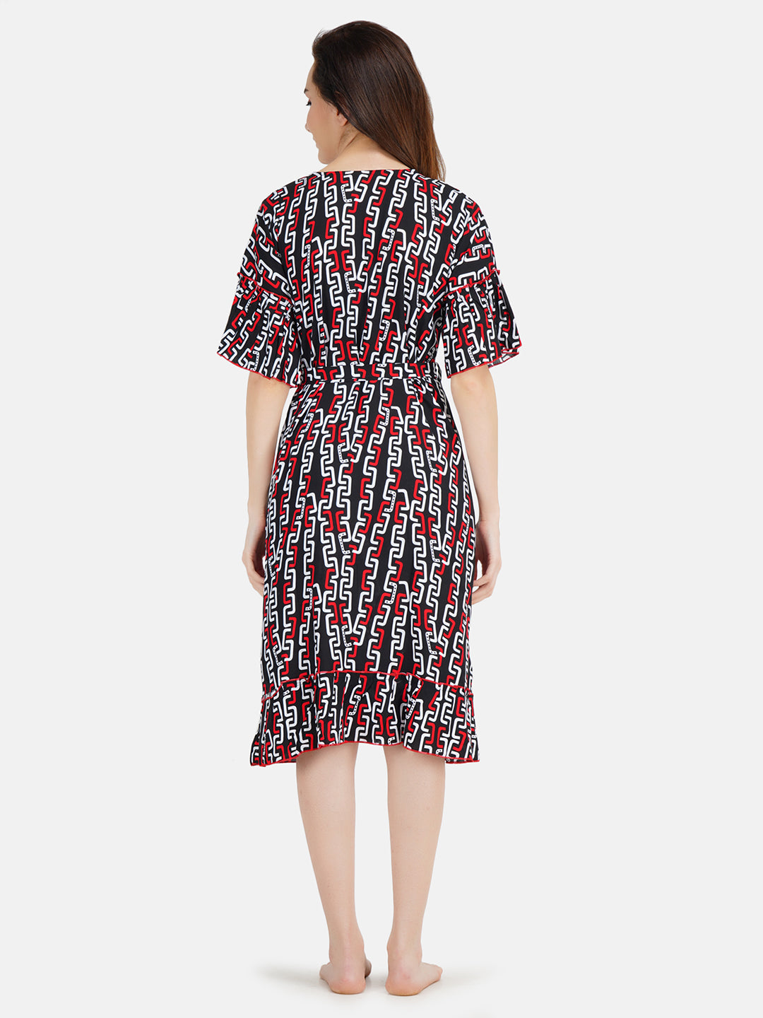 Short Nightgown with Beautiful Chain Print Secondary image