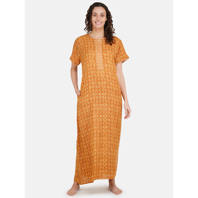 Alpine Red Embroidery nighty