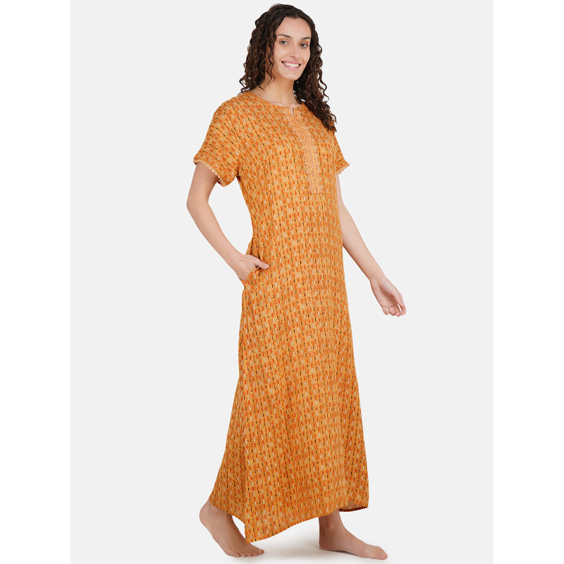 Alpine Red Embroidery nighty