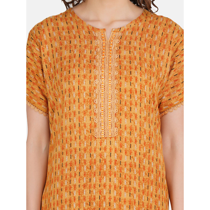Alpine Red Embroidery nighty