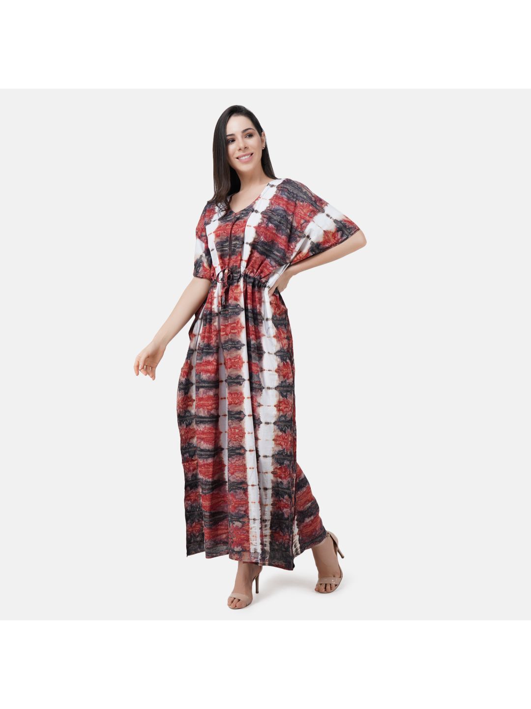 Kaftan with Beautiful Tie & Dye Colour Print