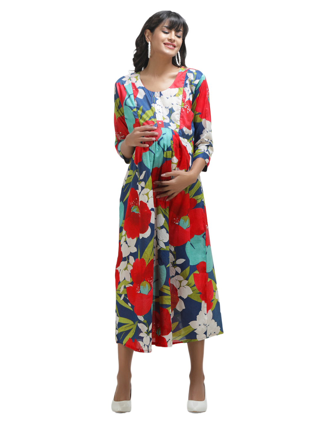 Maternity Dress with Floral print Main image