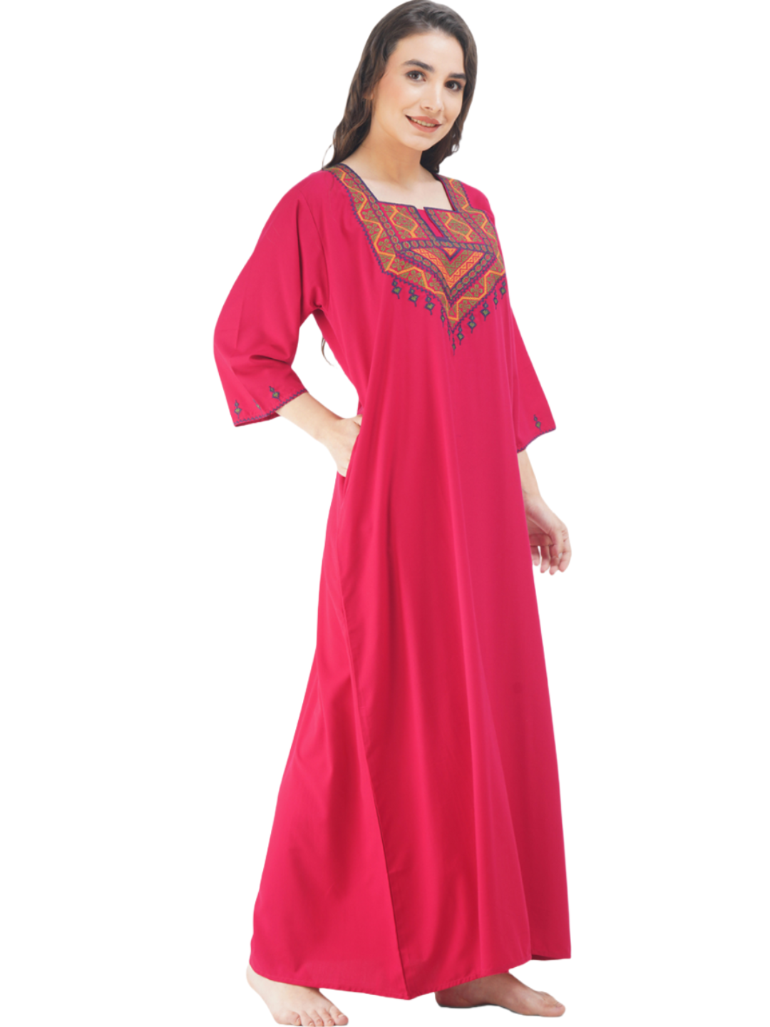 Buy KOI SLEEPWEAR lissybissy Cotton Resham Embroidery Nighty Night Gown  Maxi for Women A line (Maroon) Online at Best Prices in India - JioMart.