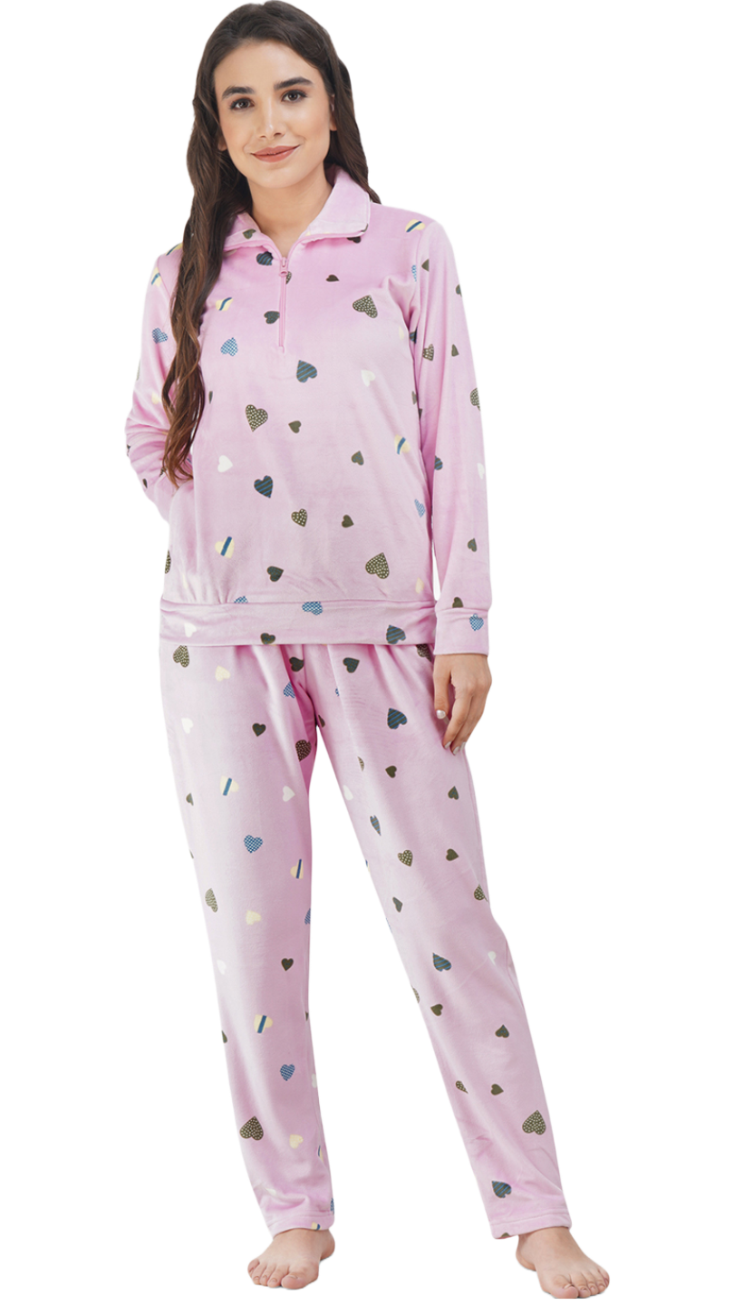 Velvet Full Sleeve Night Suit Main image