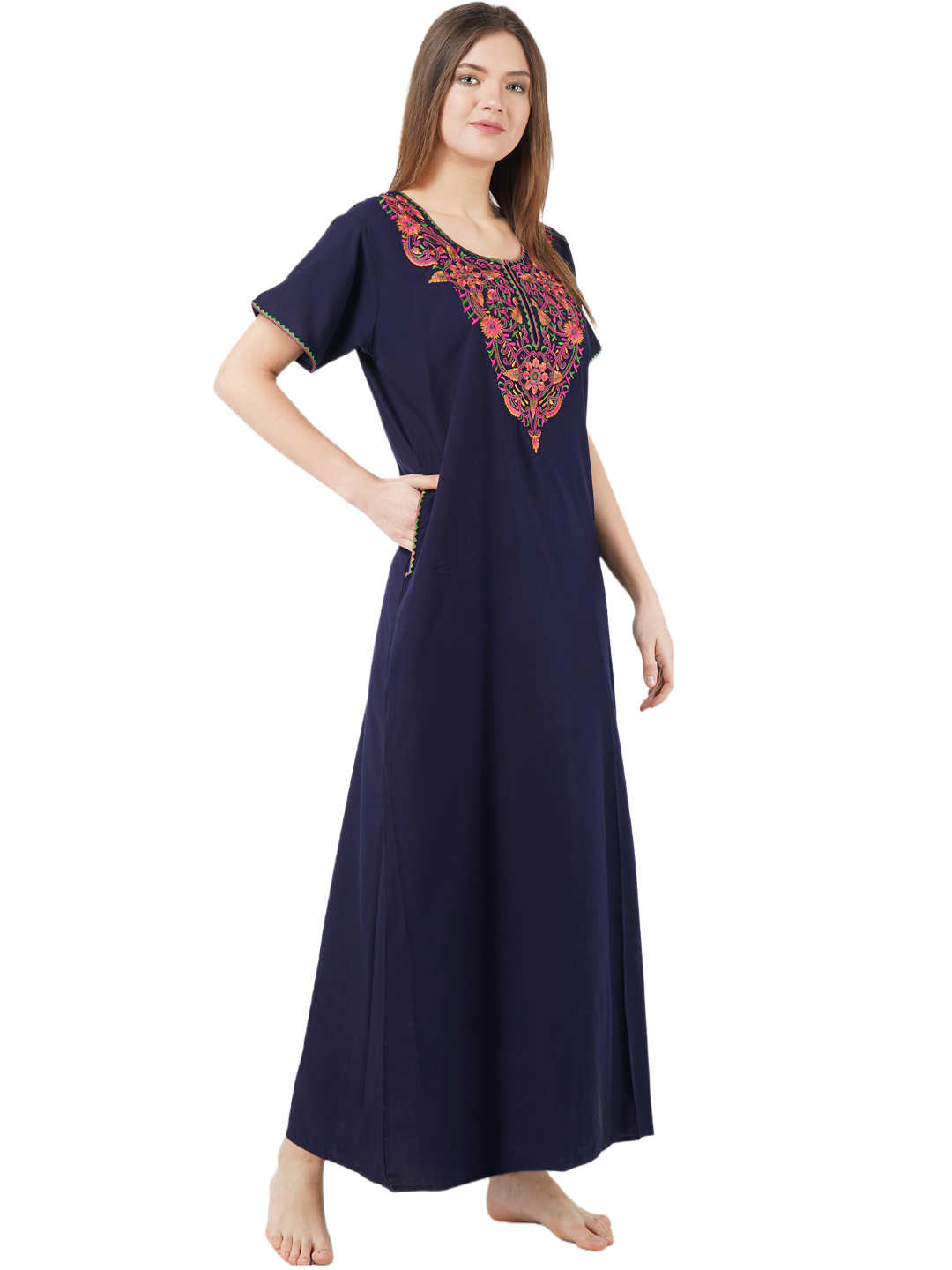 Colourful Embroidery Nightgown