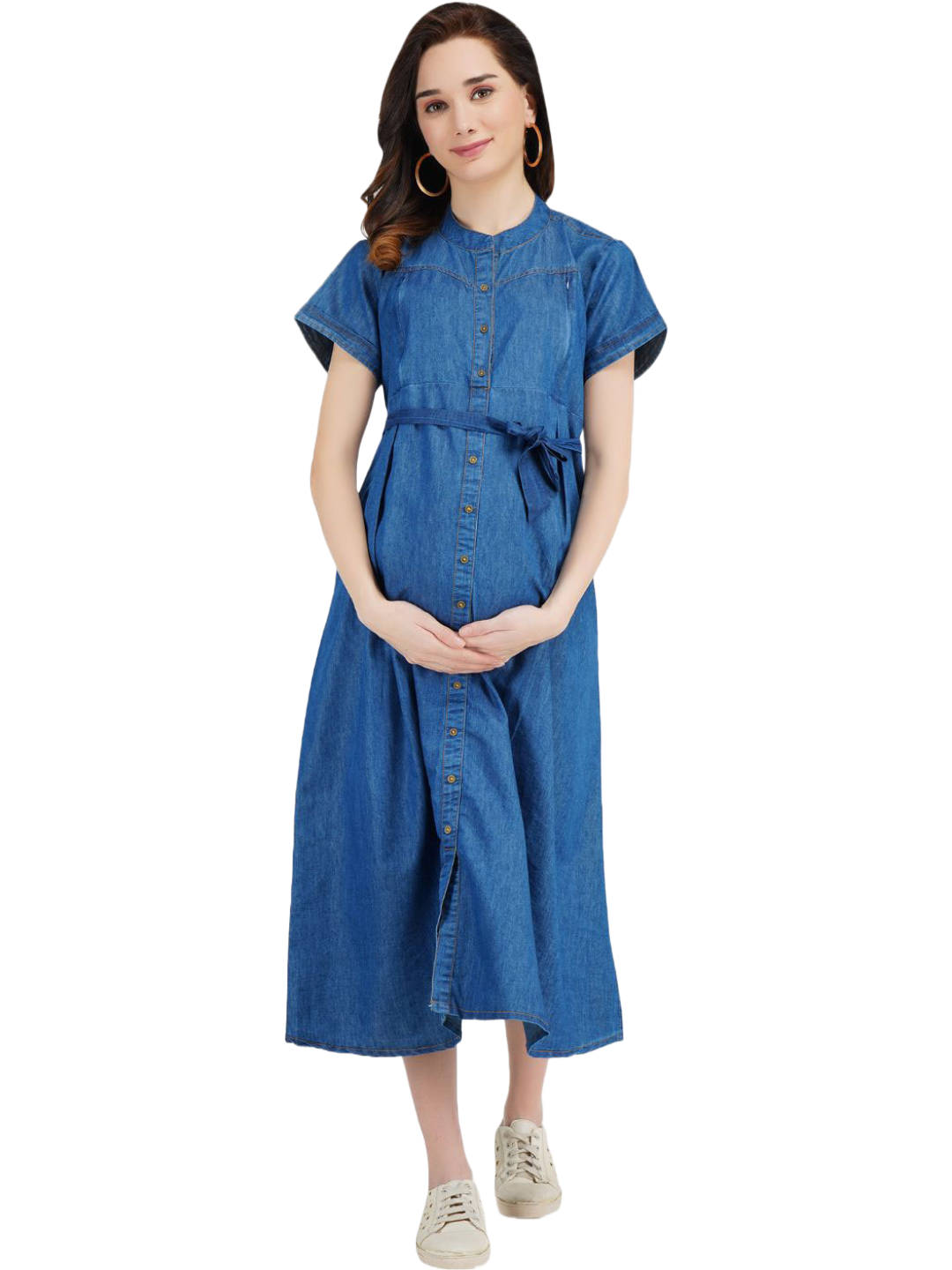Denim Maternity Breastfeeding Dress