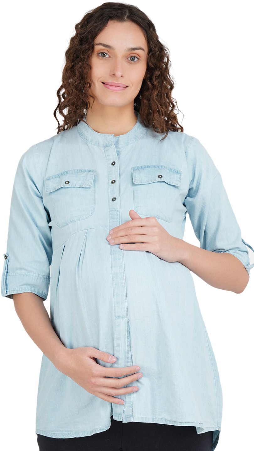 Denim Maternity Top Main image