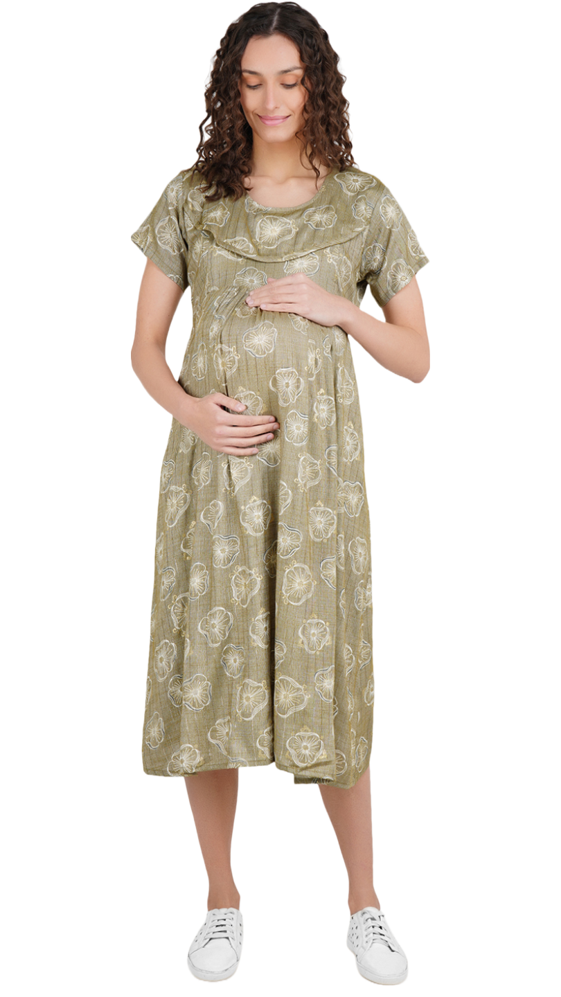 Maternity Dress with Floral Print Main image