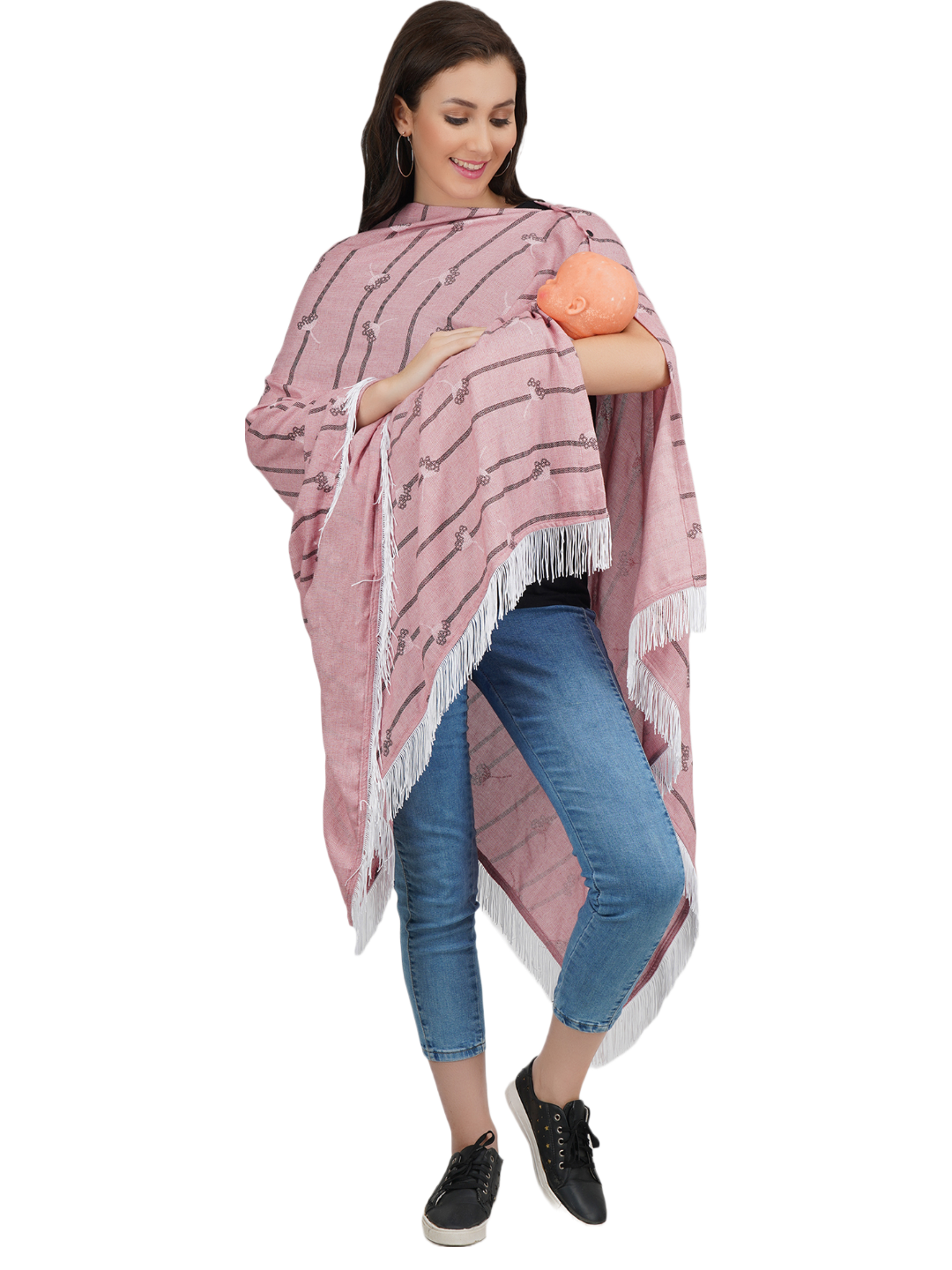 Rayon Stripped  Nursing Scarf Secondary image