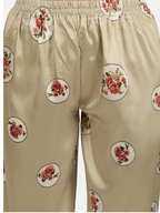 Satin Rose flower bunch long Night Suit
