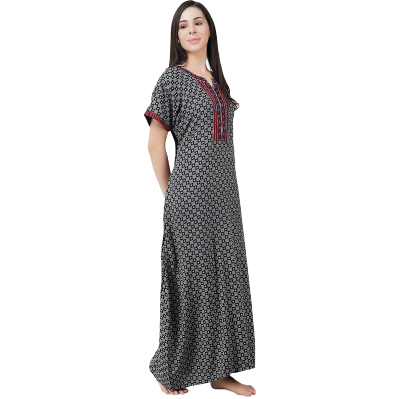 Embroidery Night Gown