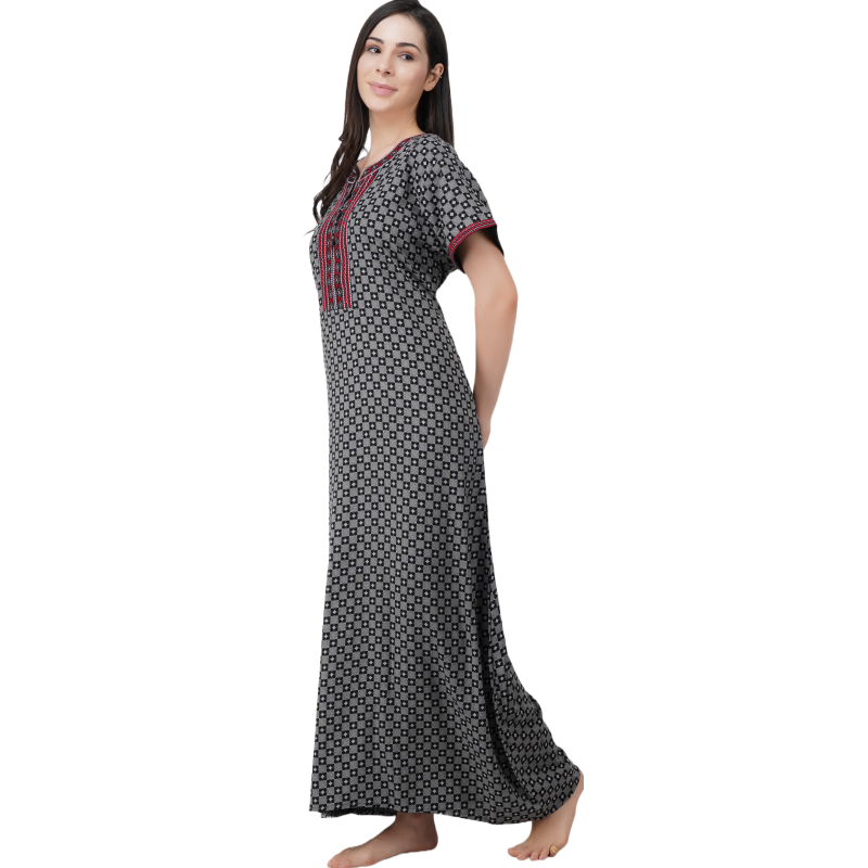 Embroidery Night Gown