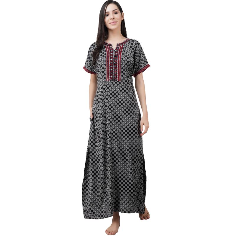 Embroidery Night Gown