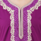 White Contrast Embroidery   Night Gowns