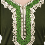 White Contrast Embroidery   Night Gowns
