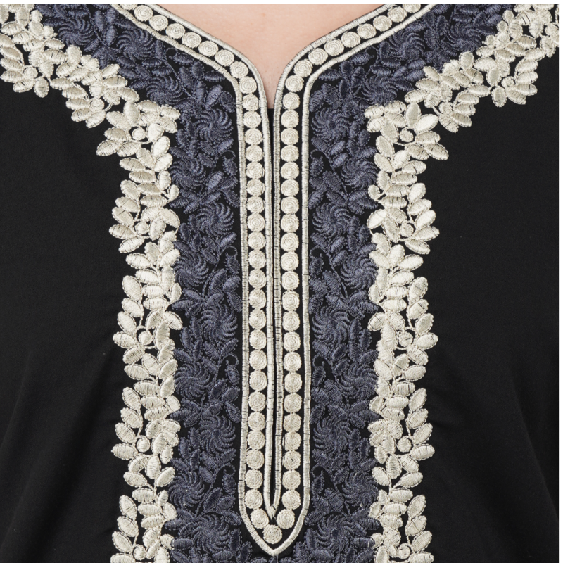 White Contrast Embroidery   Night Gowns