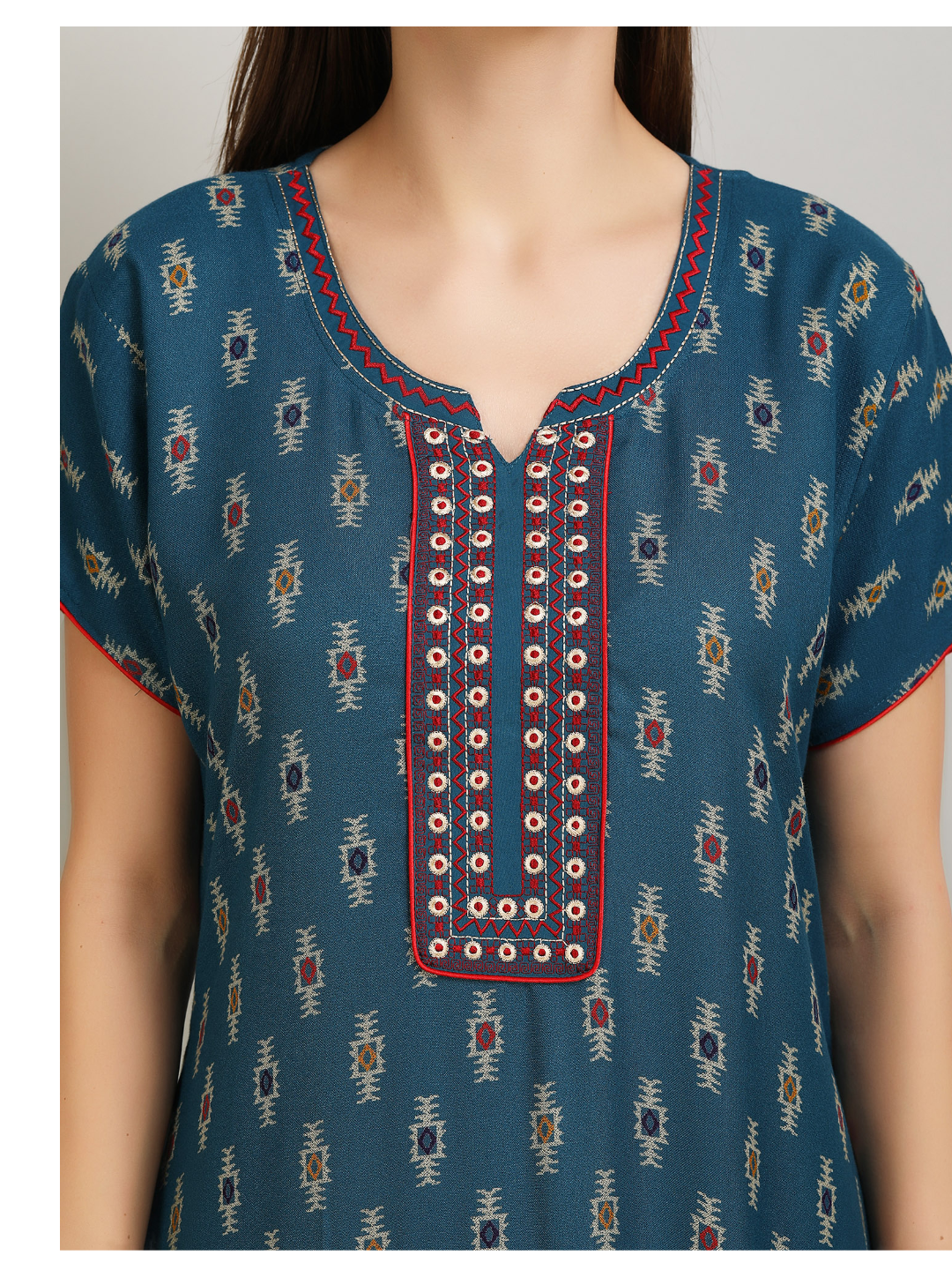 Alpine Floral Embroidery Nightgown