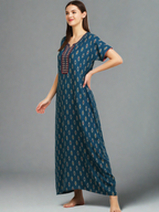 Alpine Floral Embroidery Nightgown