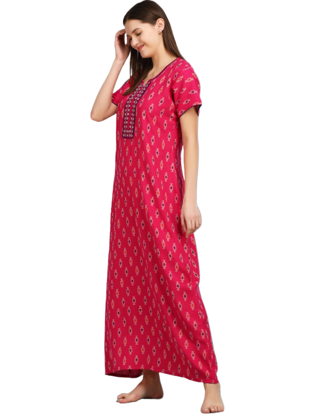Alpine Floral Embroidery Nightgown