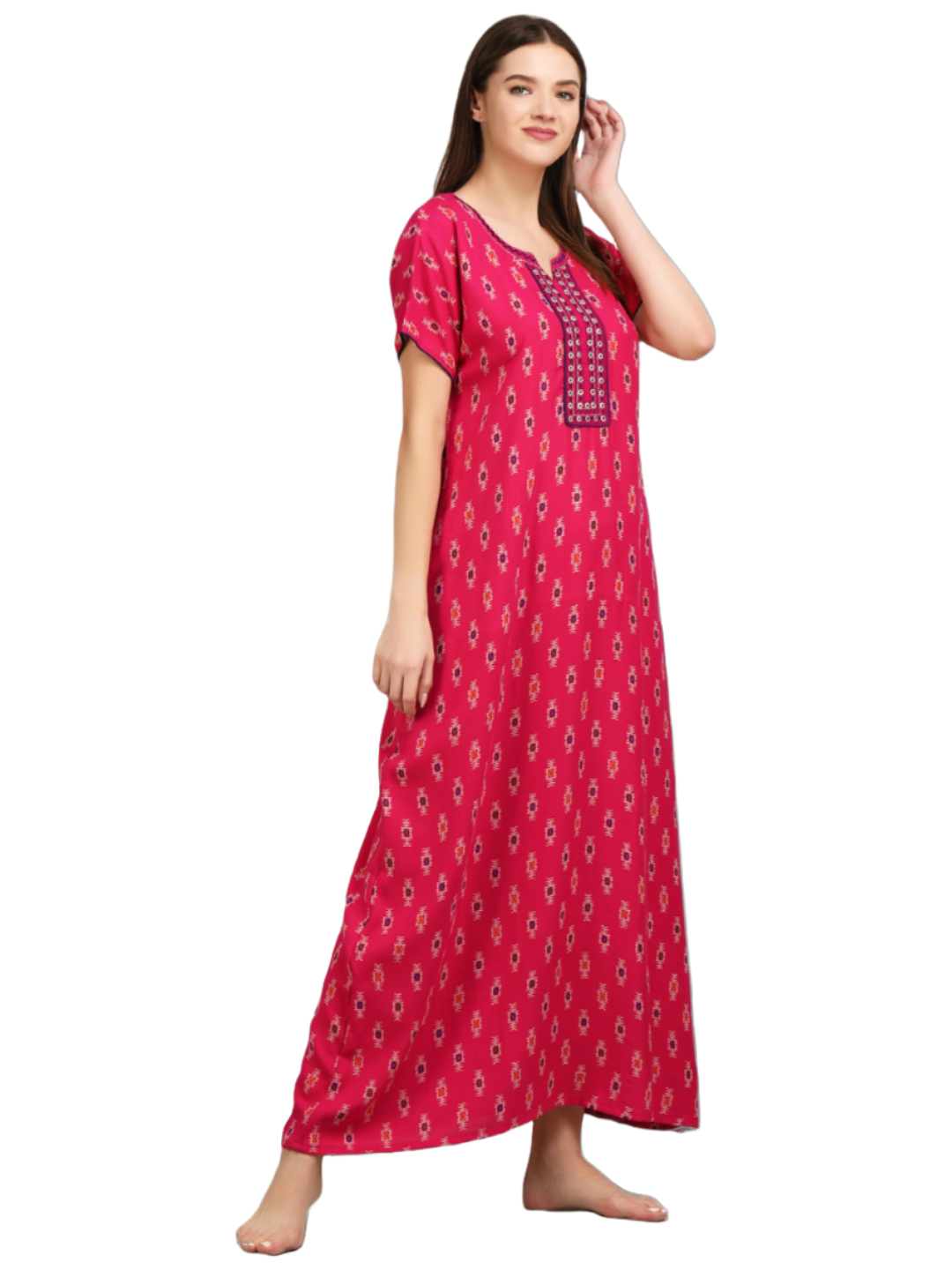 Alpine Floral Embroidery Nightgown