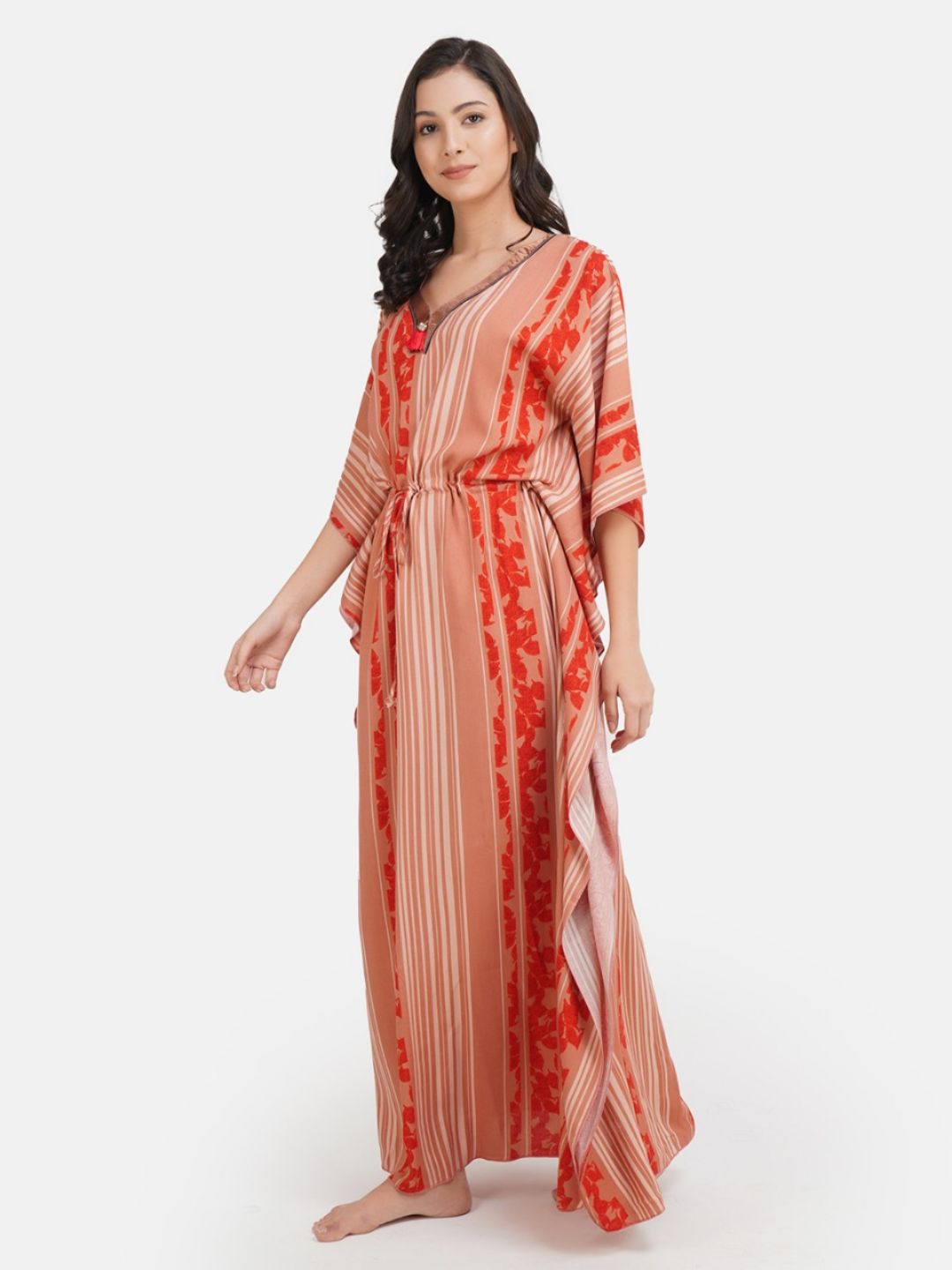 Stripped Rayon Kaftan Nightgown Secondary image
