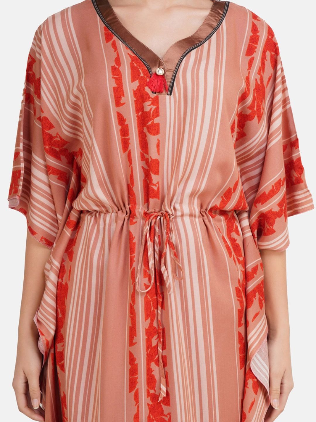 Stripped Rayon Kaftan Nightgown