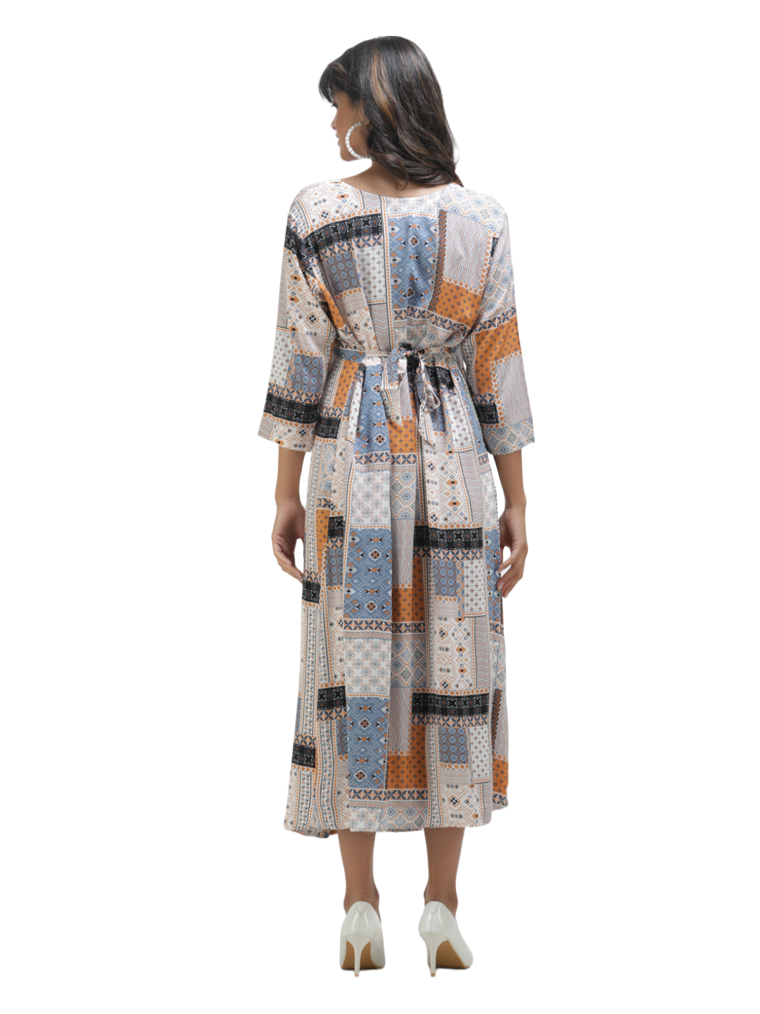 Maternity Dress with Square print