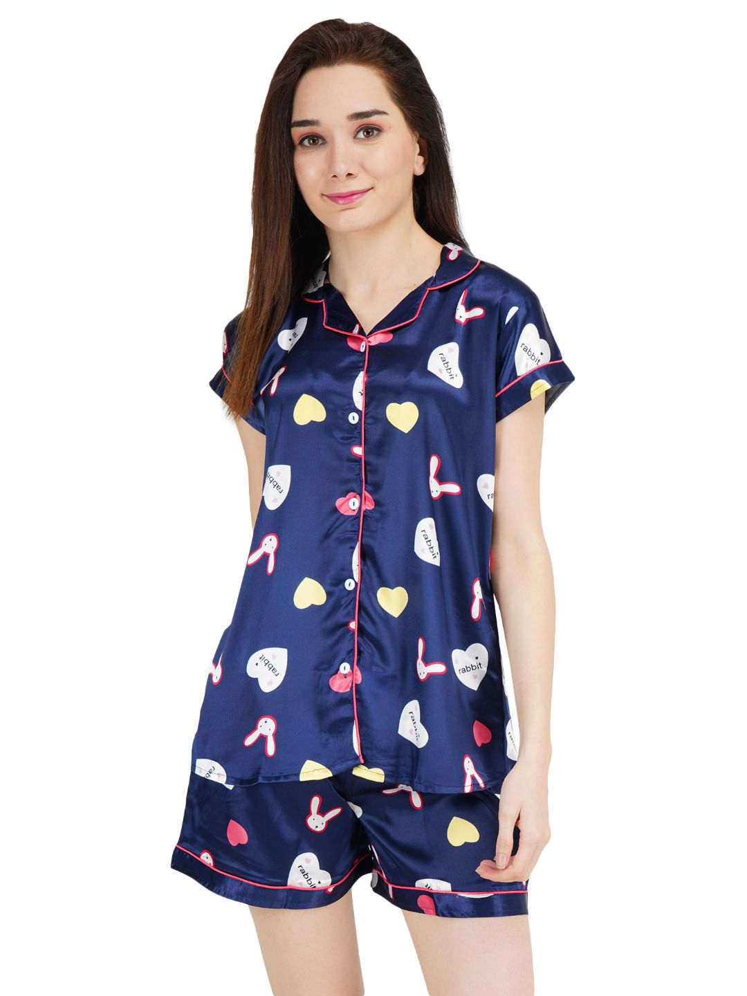 Cute Rabbit Heart Pattern Night suit