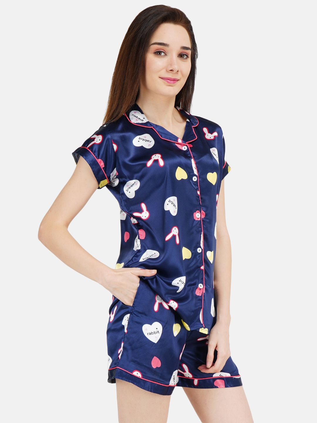Cute Rabbit Heart Pattern Night suit