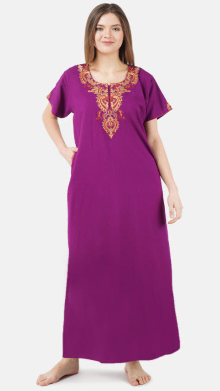 Cream Embroidered Nightgown Main image